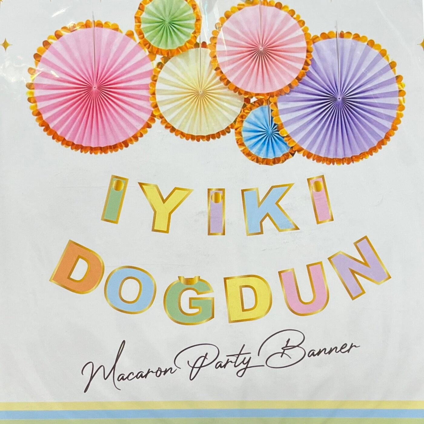 Bariş Makaron İyi Ki Doğdun Varak Baskıli Banner