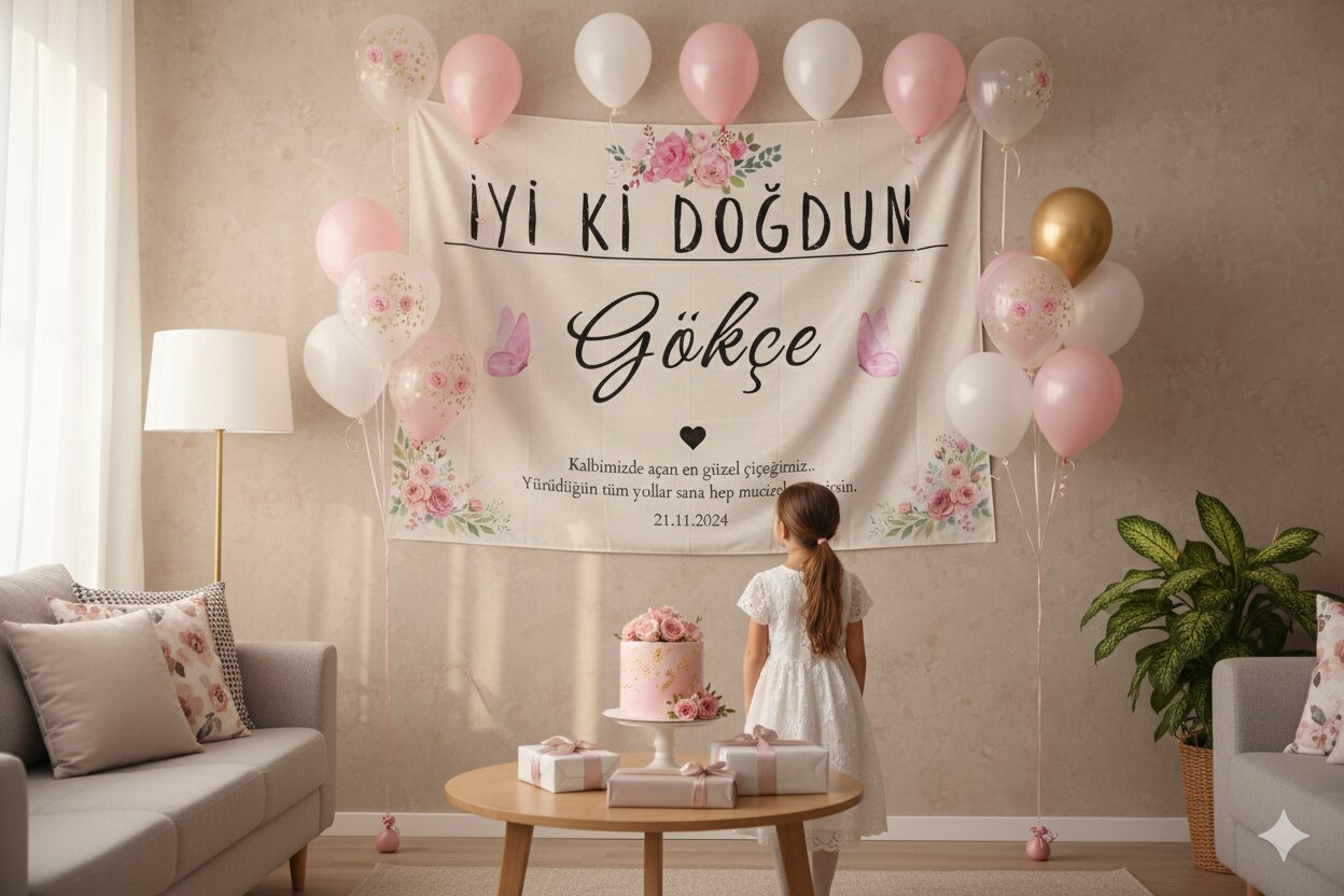 Kişiselleştirilebilir Doğum Günü Duvar Örtüsü - 