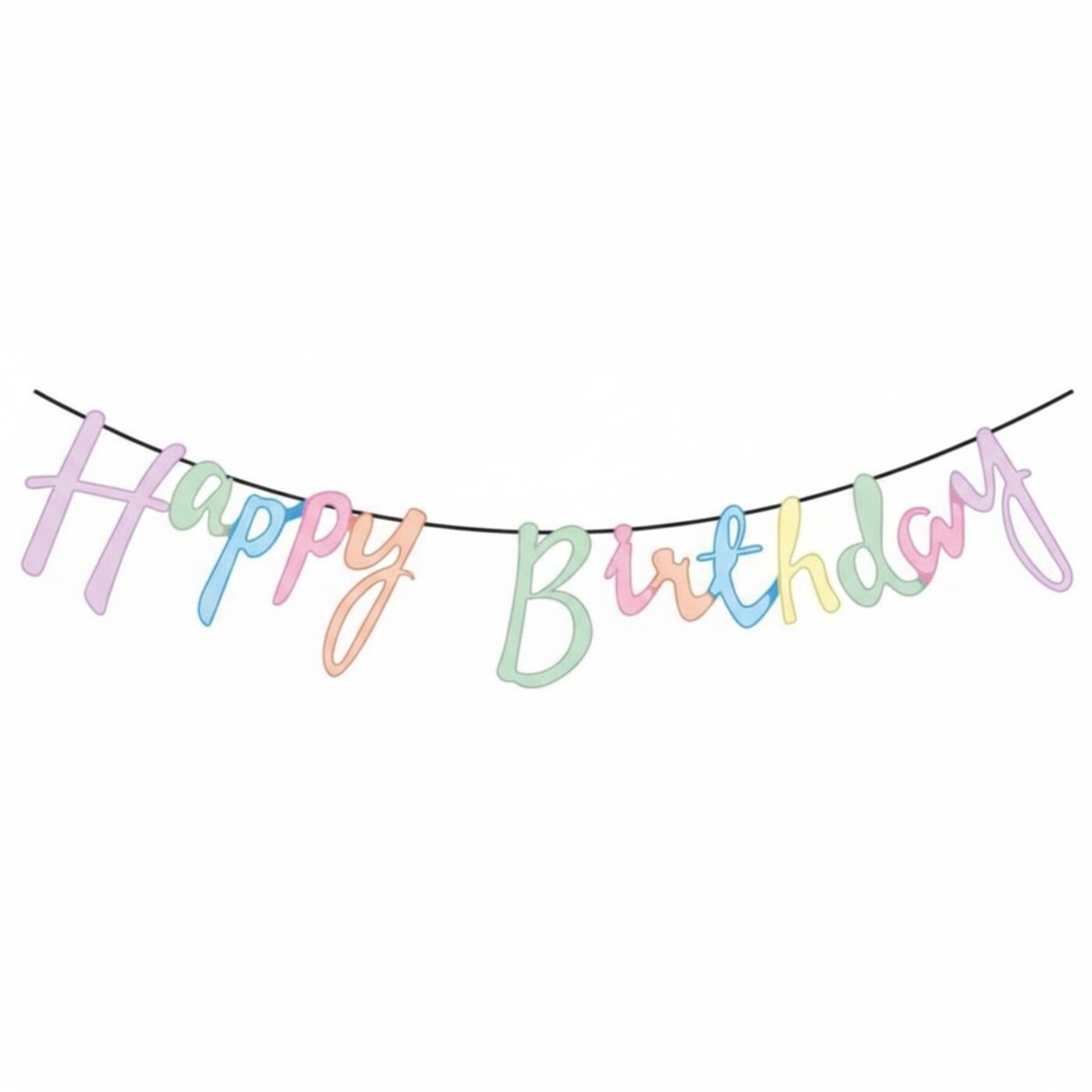 Era Retro Happy Birthday Kaligrafi Banner